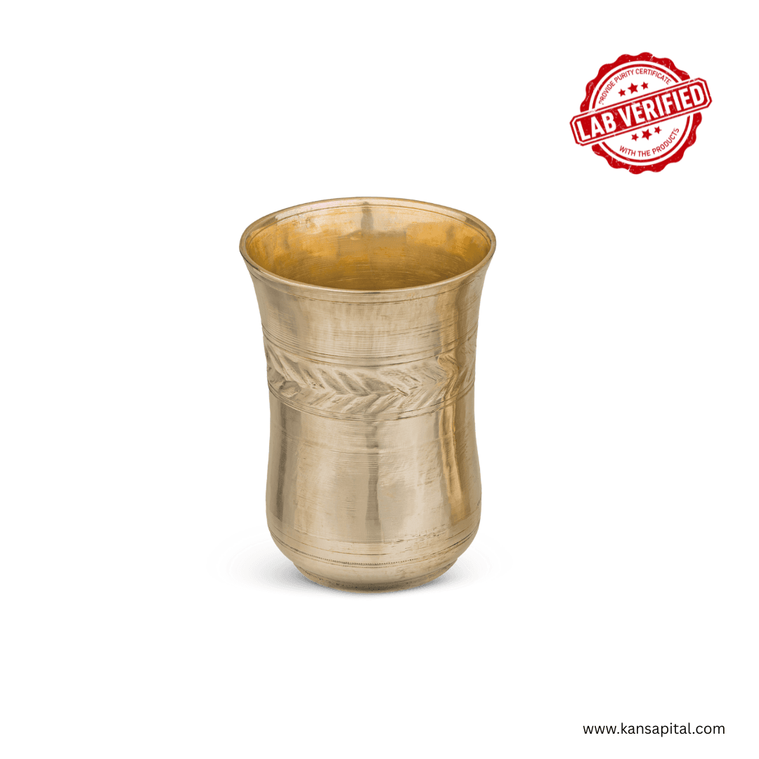 Bronze Premium luxurious Glass | 100% Pure Bronze | Lab Verified Kansa | कंस की ग्लास | 500 gm | 400 ml